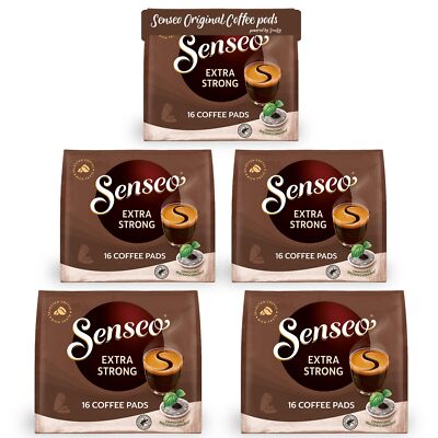 Senseo Extra Strong Dark Roast Coffee Pods, 16 Count (Pack of 5) - Single Serve
