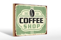 Holzschild Retro 30X20 Cm Kaffee Coffee Shop Since 1934 Deko Schild Wooden Sign