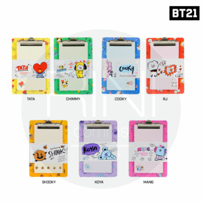 BTS BT21 Official Authentic Goods Clip Board Pad SET 155 x 250mm By Kumhong