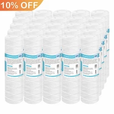 25 Pack 10" x 2.5" String Wound Sediment Water Filter Whole House RO Replacement