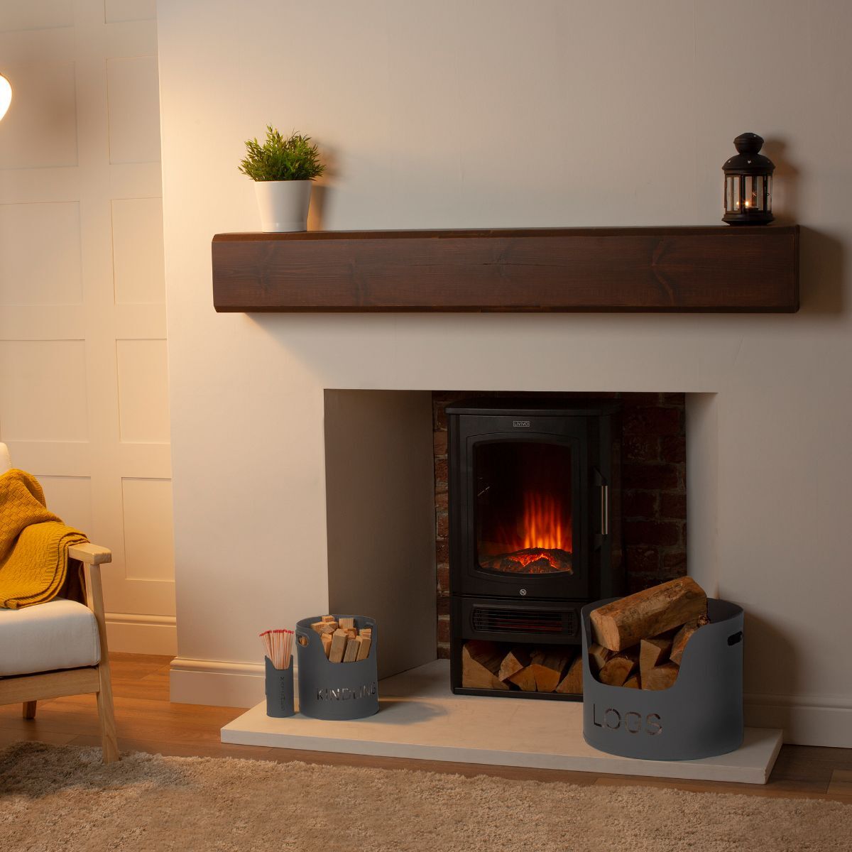 3Pcs Fireplace Log Bucket Set Fireside Wood Ash Fuel Metal Basket Kindling  Coal | eBay