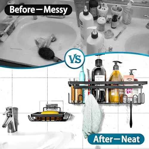 Hanging Black Corner Shower Caddy 5-Pack for Storage