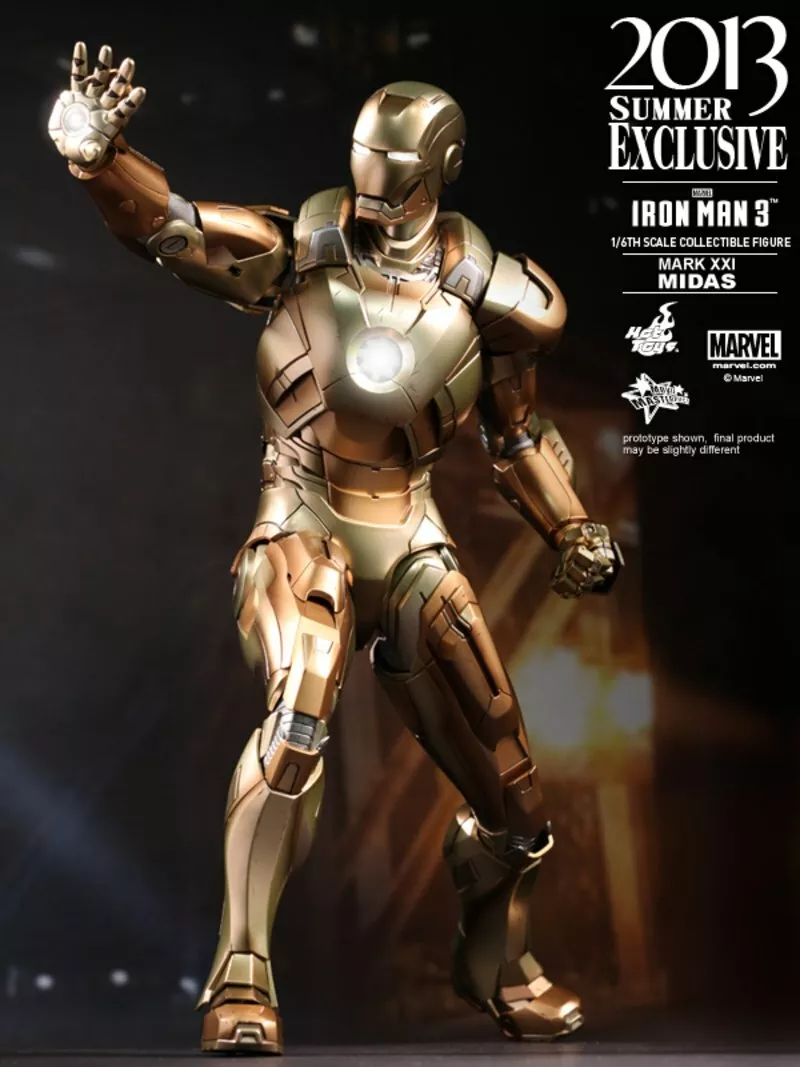 HOT TOYS - IRON MAN 3 - MIDAS - Mark XXI 21 - MMS208 - 1/6 Figure - NEW