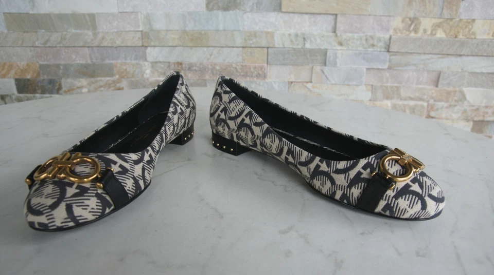 Salvatore Ferragamo 5,5 36 Bailarinas Mocasines Zapatos Garda Nuevo Antiguo - Imagen 4 de 4