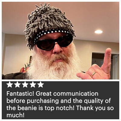 Billy Gibbons ZZ Top inspired African Nudu Dreadlocks crochet  Gray