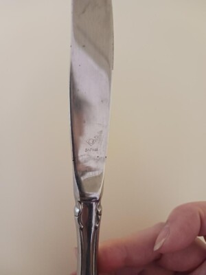 Stainless Steel Dinner Knife Marked Japan w/Circle & Partial Square on Handle