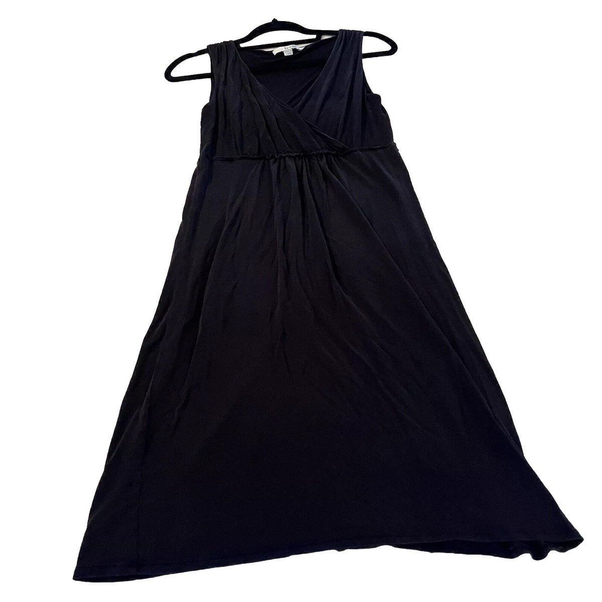 Boden Black V-Neck Jersey Stretch Sleeveless Maxi Dress Size 6L Cotton/rayon