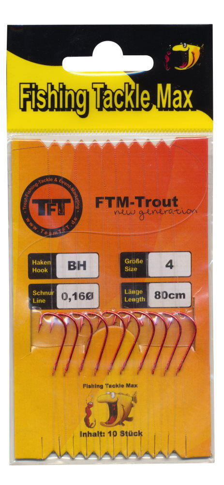 FTM Haken geb. Готовая гниль 80 см 10 шт. Форелленхакен, Шлеппхакен