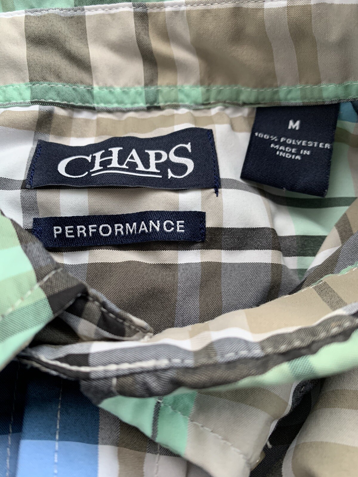 Chaps Performance Plaid S/S Button Down Shirt Cot… - image 3