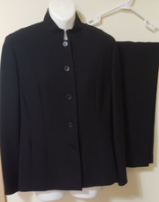 Anne Taylor Loft 2 Piece Pants Suit Size 10P Jacket  8P Pants   Black New