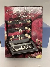 Jewelry Center Earring Organizer Stand w/ Tray Black Holds Earrings Necklaces