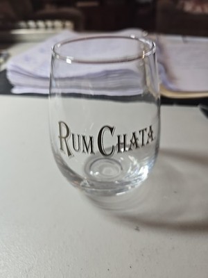Rum Chata Stemless Clear Cocktail Glass RumChata Etched