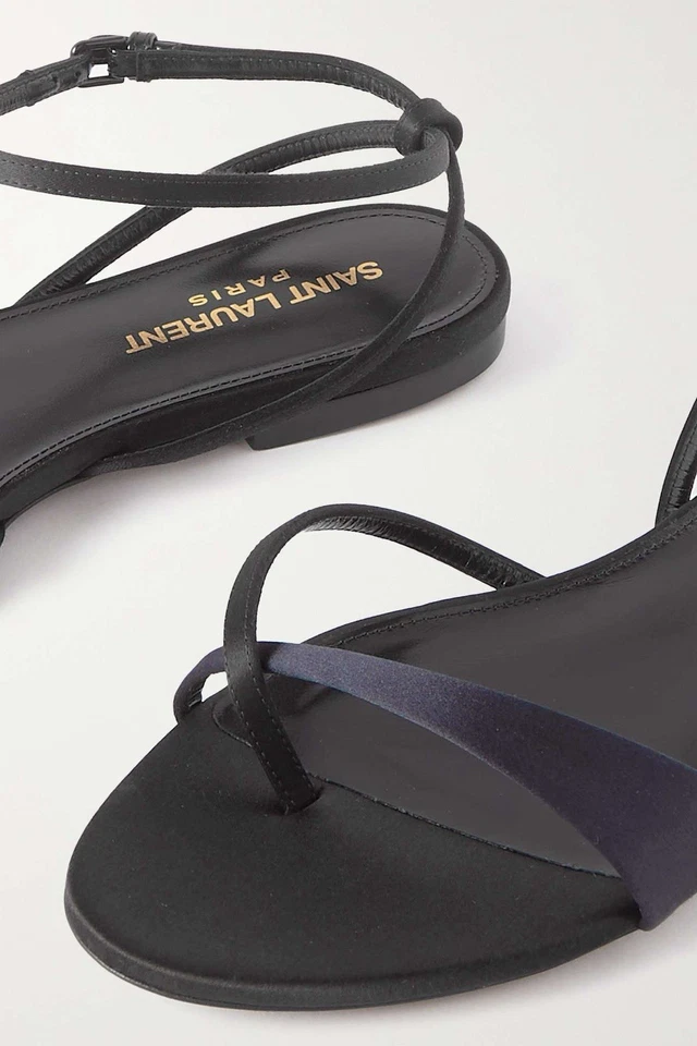 Sandalias de buceo YSL Saint Laurent satinadas de seda talla 41,5 EE. UU. 11,5 NUEVAS CON ETIQUETAS Foto 4 de 4