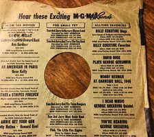 MGM Records 1950s Collectible Record Paper Sleeve Beige Black 10 Square