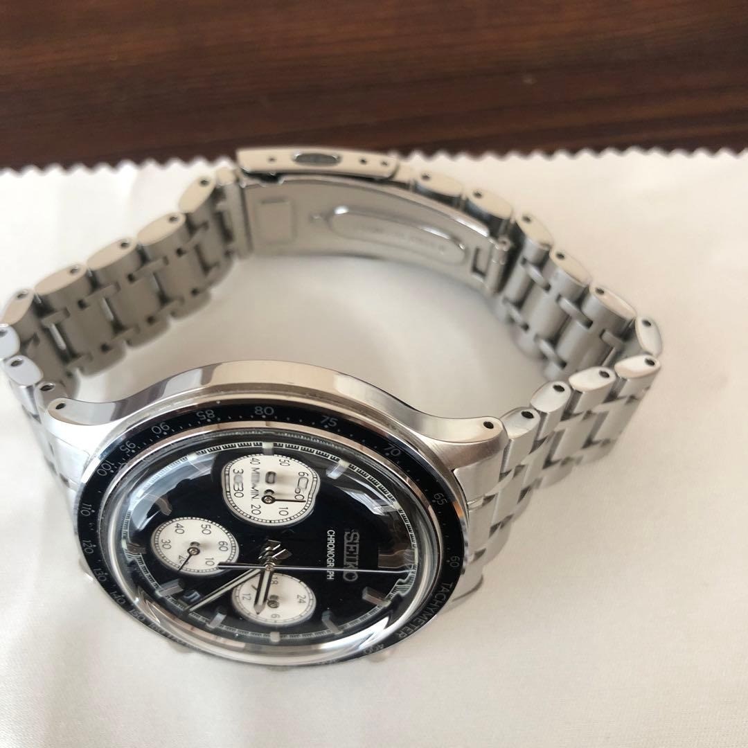 USED SEIKO SBTR055 Selection Chronograph Black Dial 8T63 Quartz Men's Watch Good image 3