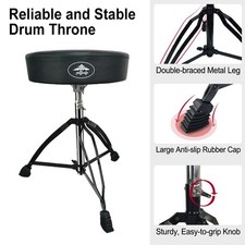 Drum Stool Portable Throne Drum with Foldable Tripod   Height Adjustable Adults