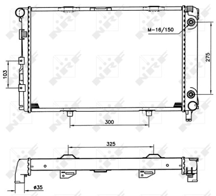 Radiateur de refroidissement moteur NRF 516580 qualité d'origine OE 2015004103