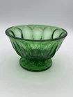 Vintage Emerald Green Depression Glass Pedestal Candy Nut Dish Footed Bowl MCM