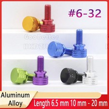  6-32 Anodised Aluminium Thumb Screws Knurled Head Hand Bolt PC Case 6.5 - 20 mm