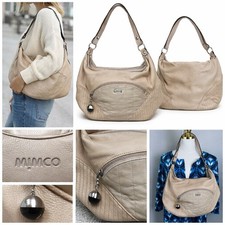 MIMCO Leather Hobo Shoulder Bag Quilted Panel...