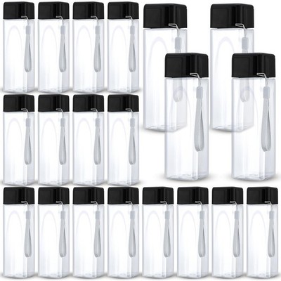 Nuogo 20 Pcs Water Bottles Bulk 17 oz Plastic Sports for Black