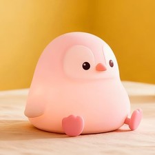 Penguin Night Light for Kids,Cute Pink Penguin Lamp,Soft Penguin Sitting