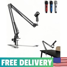 Adjustable Desk Mount Microphone Boom Arm Stand Scissor Arm 360 Rotation