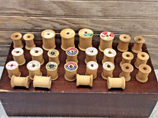 Coats  Clarks  Other Wood Thread Spools Lot of 28 Various Size Vintage