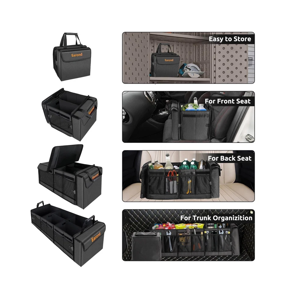 Large Trunk Organizer with Portable Leakproof Cooler Bag,Foldable Cover,Adjus... - Image 3 of 4