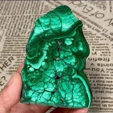 200g  Natural malachite slice quartz crystal luster mineral specimen