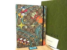 GUCCI Disney Donald Duck PVC Notebook Brown GG Pattern New Unused 16x22.5cm