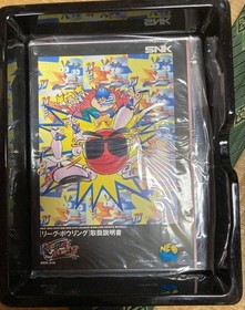 League Bowling SNK NEO GEO AES Cartridge Manual Boxed set tested Used Japan