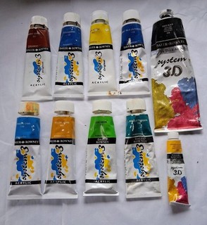 Daler Rowney System 3 Acrylic Paints Bundle 10 Tubes varies sizes Used