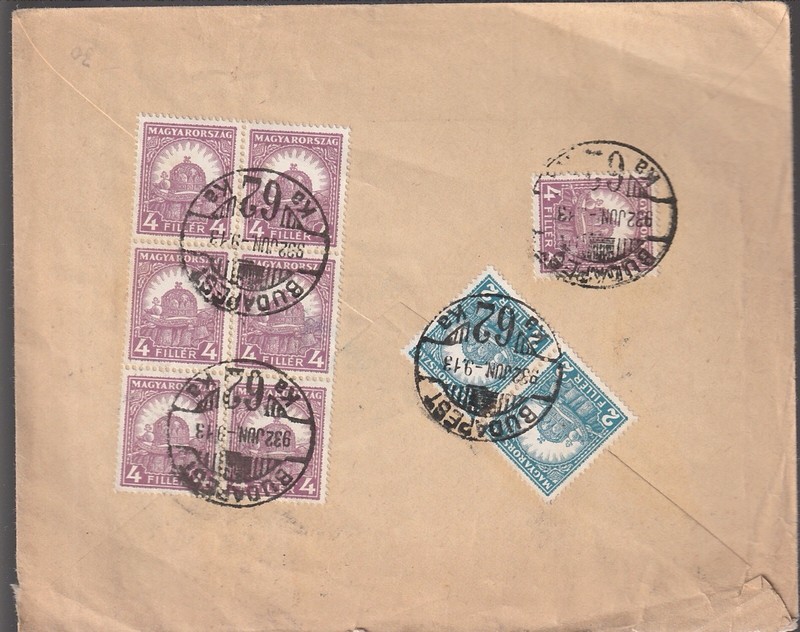 Vintage Austria Commercial Cover Envelope With Block Of Stamps
