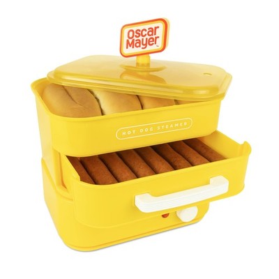 Nostalgia Oscar Mayer Diner-Style Hot Dog Steamer and Bun Warmer, 8 Yellow