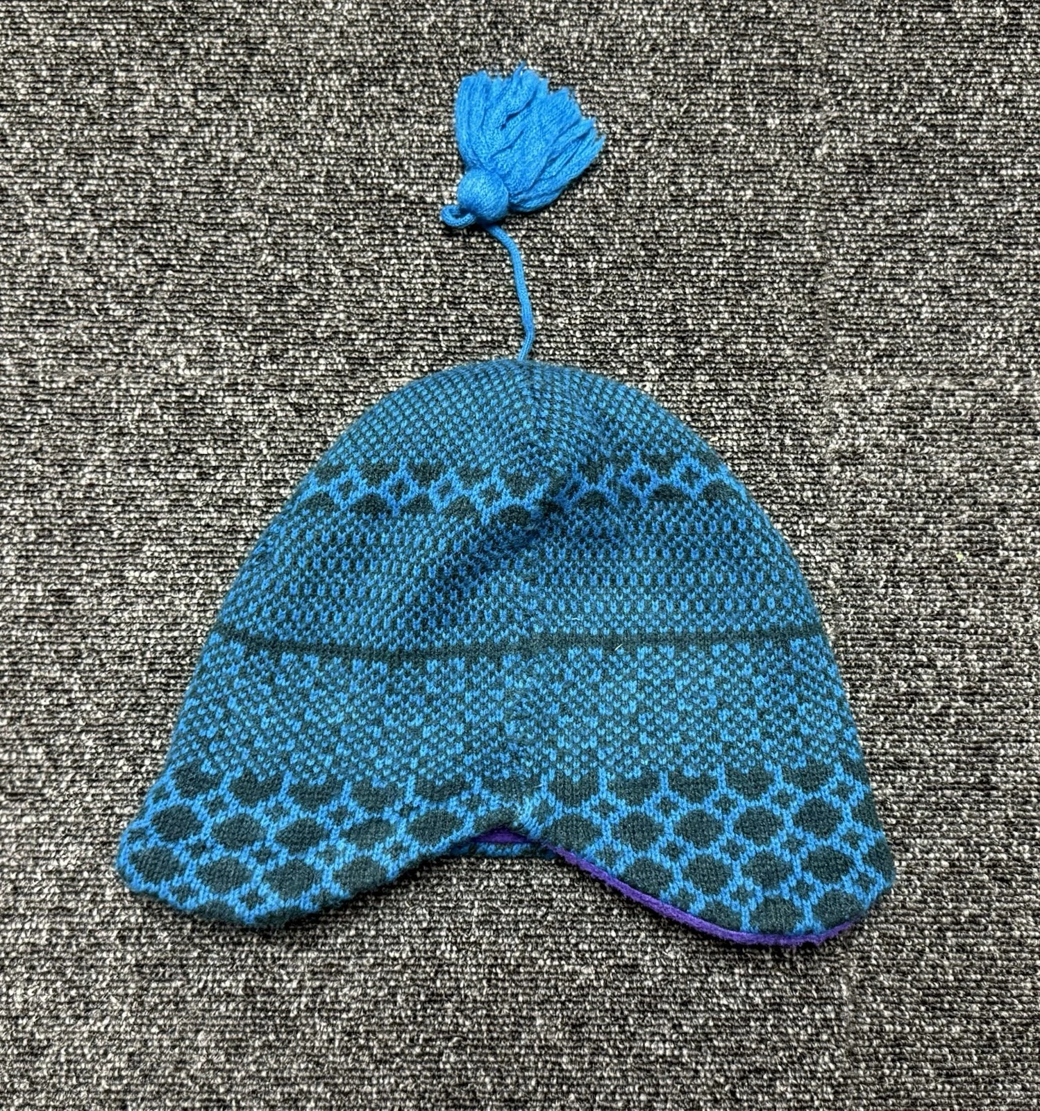 PATAGONIA Vintag 1992 Wool/Fleece Beanie Blue made In France ADULT One Size