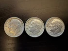 Lot of 3 1964 P Roosevelt Dimes - 90% Silver - Circulated