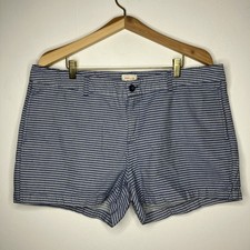 Khakis by Gap The 4" Short Blue Stripes Women's Size 18