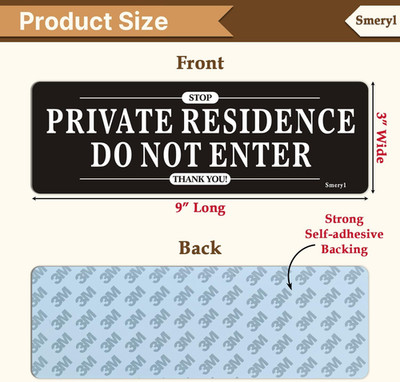 Private Residence Do Not Enter Signs 9  x 3  Private Property No Trespassing ...