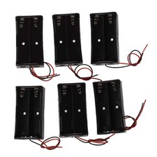 6 Pcs Black Plastic 2 x3.7V 18650 Type Battery Holder Box Case Z3R25576