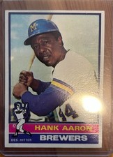 1976 Topps - Hank Aaron #550 MILWAUKEE BREWERS TRADING CARD