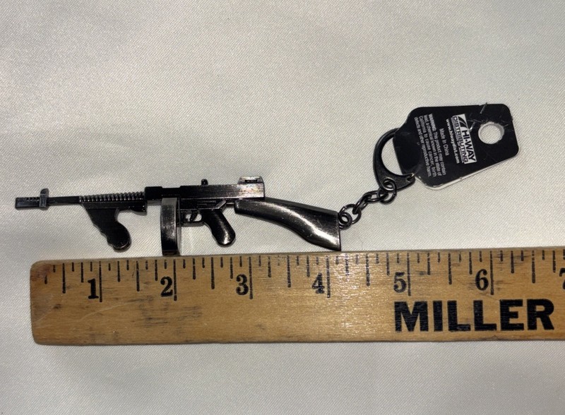 Wild Wear Toy Tommy Submachine Gun Key Ring Key Chain Keychain Keyring