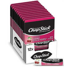 12 ChapStick Classic Cherry Skin Protectant Sealed 0.15 oz Each - 12 Pack