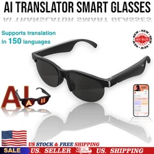 Ai Translator Bluetooth Smart Glasses, Powered by GPT Supports 150 Languages USA