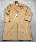 Calvin Klein Single Breasted Woven Long Overcoat Long Sleeve Men's Size XL Tan
