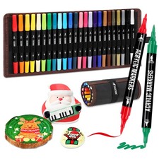 Pagather 24 Colors Acrylic Paint Markers, Dual 1 Count Pack of 24 , 24 Color