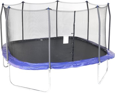 Skywalker Square Trampoline With No Gap Enclosure Blue