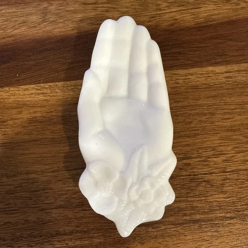 Vintage Avon Hand Dish White Milk Glass Hand