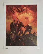 Bethesda Fallout 3 "Raising The Flag" Signed Lithograph Limited Edition #119/500