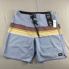Rip Curl Mirage Boardshorts Mens 33 Blue Striped Stretch 9” Swim Trunks NEW NWT